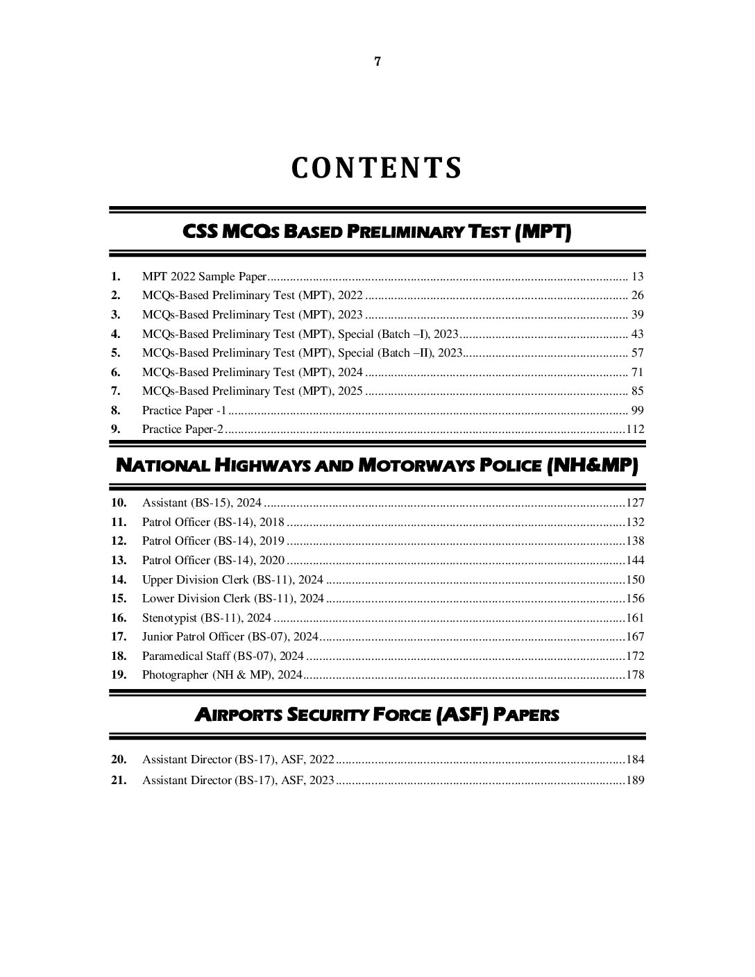 Contents_FPSC_Updated_1 Big Book Of FPSC Solved Papers 170+ Paper With Accurate Answers - JWT - Image 2